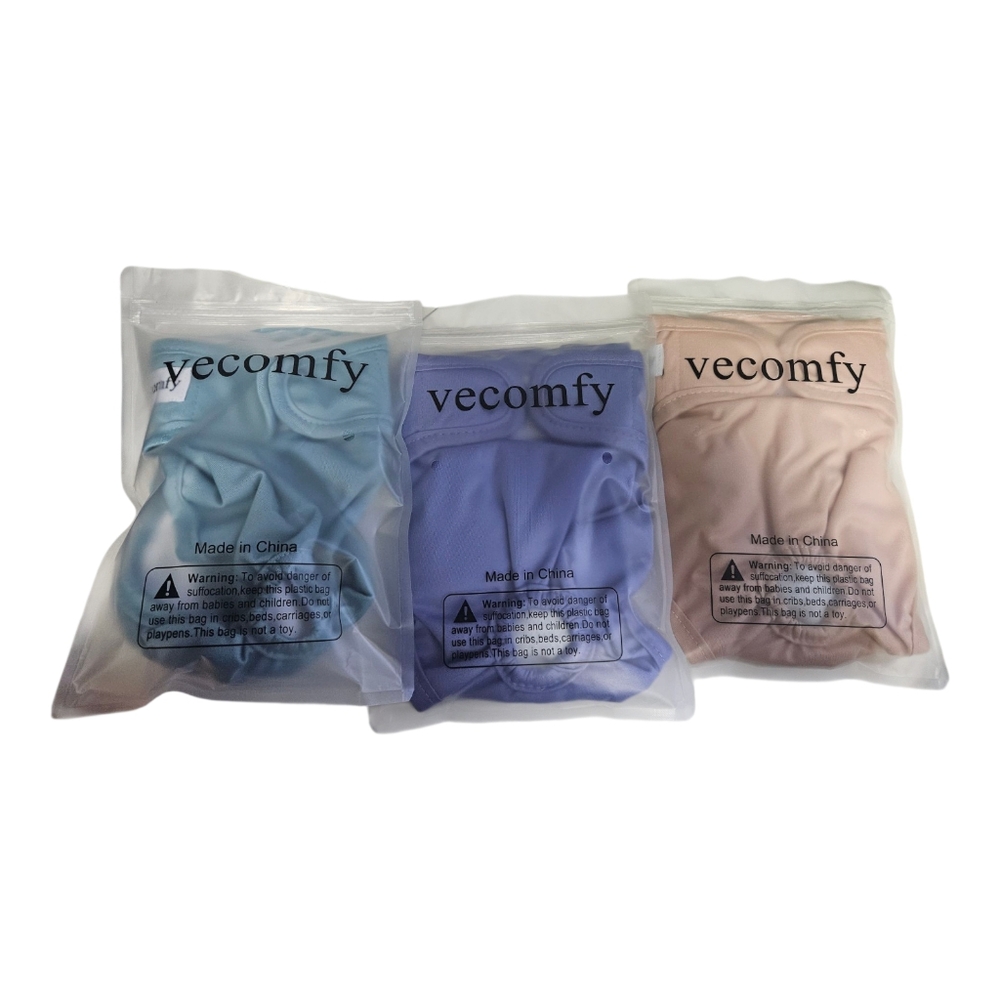 Set Of 3 Female Dog Diapers with Snaps Premium Washable Reusable Leakproof S